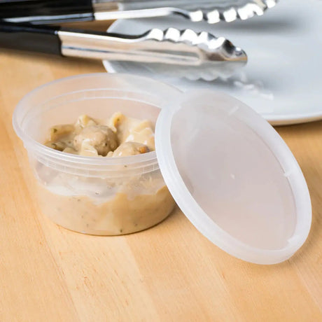Tripack Deli Pro 12 oz. Round Microwavable Food Storage Deli Container With Lid Combo Pack - Case of 240 - #TD40012 Tripack Deli Pro