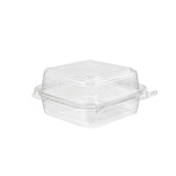 5" x 5" Tamper Evident & Tamper Resistant 27 oz. Deli Clamshell Container - Case of 272 - #TS5X5ST Inline Plastics