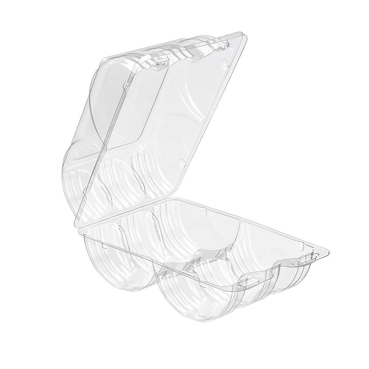 50 oz. Rectangular 6-Compartment Donut Clamshell Container - Case of 192 - #SLP206A Inline Plastics