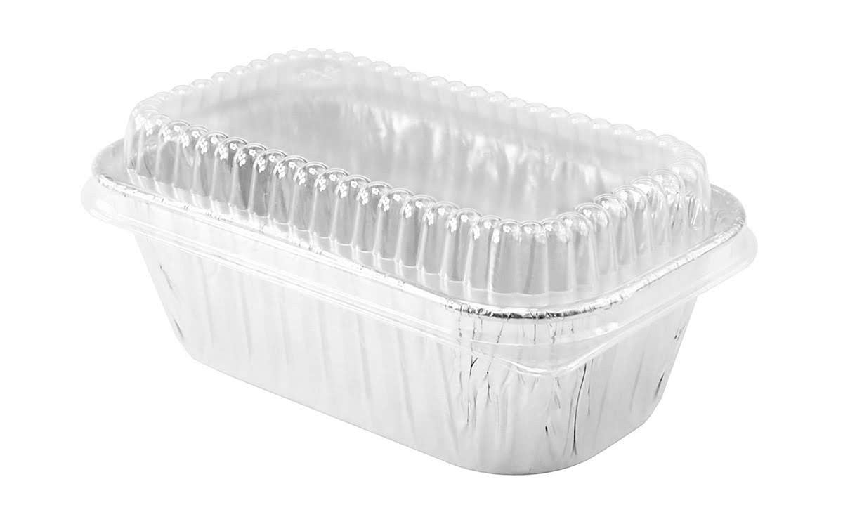 Tapa de plástico para molde de pan pequeño de aluminio desechable de 1 lb - Caja de 200 - N.º PL-5000