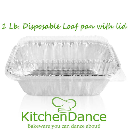 1 lb. Disposable Aluminum Mini Loaf Pan w/ Plastic Lid - Case of 200 - #5000P Handi-Foil