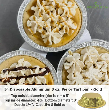 KitchenDance 5" Disposable Colored 8 oz. Individual Size Foil Tart /Pie Pan Case of 2000 - #501NL KitchenDance