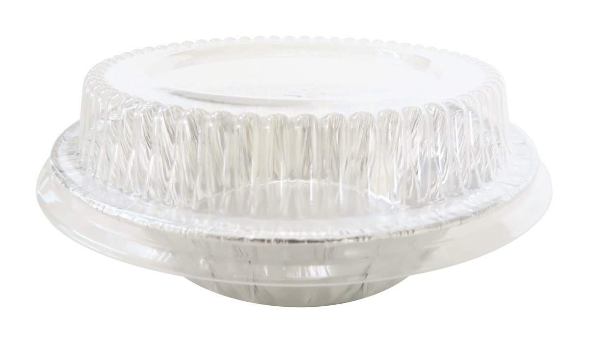 Molde para tarta o pastel de aluminio desechable de 5" y 8 oz con tapas a presión, caja de 1000, n.° 501P