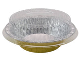 Molde para tarta o pastel de aluminio desechable de 5" y 8 oz con tapas a presión, caja de 1000, n.° 501P