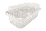 Molde para pan de aluminio desechable de 2 lb con tapa de plástico a presión - Caja de 500 - N.º 5100P