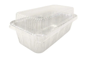 2 lb. Disposable Foil Loaf Pan with Plastic Snap-On Lid - Case of 500 - #5100P Handi-Foil