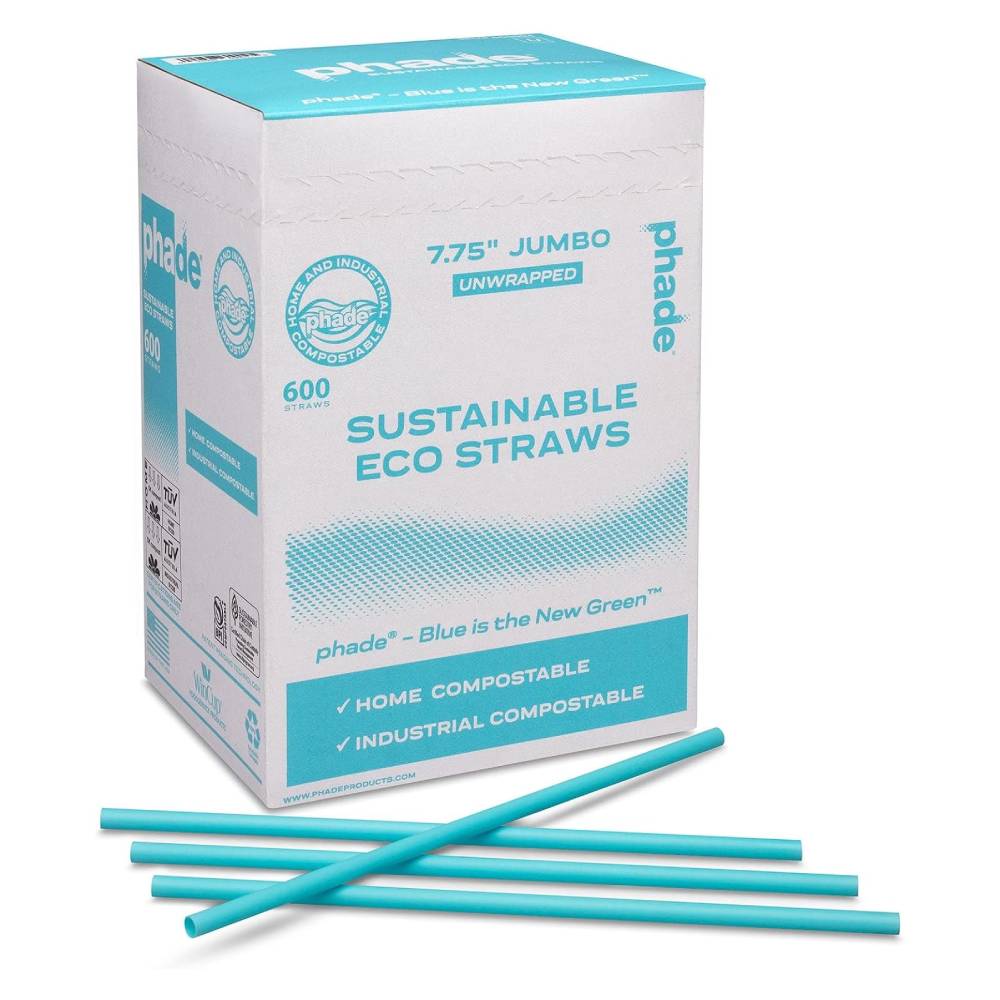 Phade® 7.75″ Jumbo Ocean Friendly Sustainable Unwrapped Eco-Straws - Case of 6000 - #511204