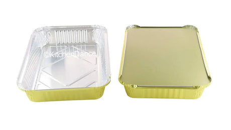 4 ½ lb. Colored Disposable Food Pan with Board Lid - Case of 200 - #52180L KitchenDance