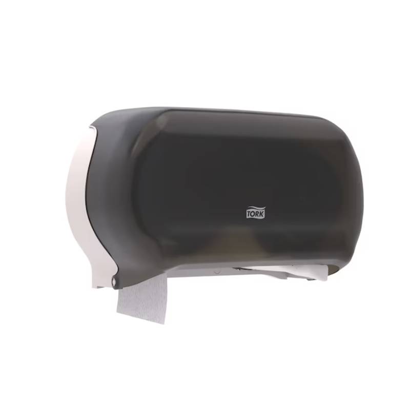 Tork Twin Jumbo Toilet Paper Roll Dispenser Smoke - Case of 1 - #56TR