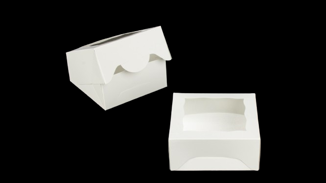 5" x 5" x 2 1/2" White Timesaver Box with Window - case of 100