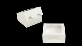 5" x 5" x 2 1/2" White Timesaver Box with Window - case of 100 BRP Box shop