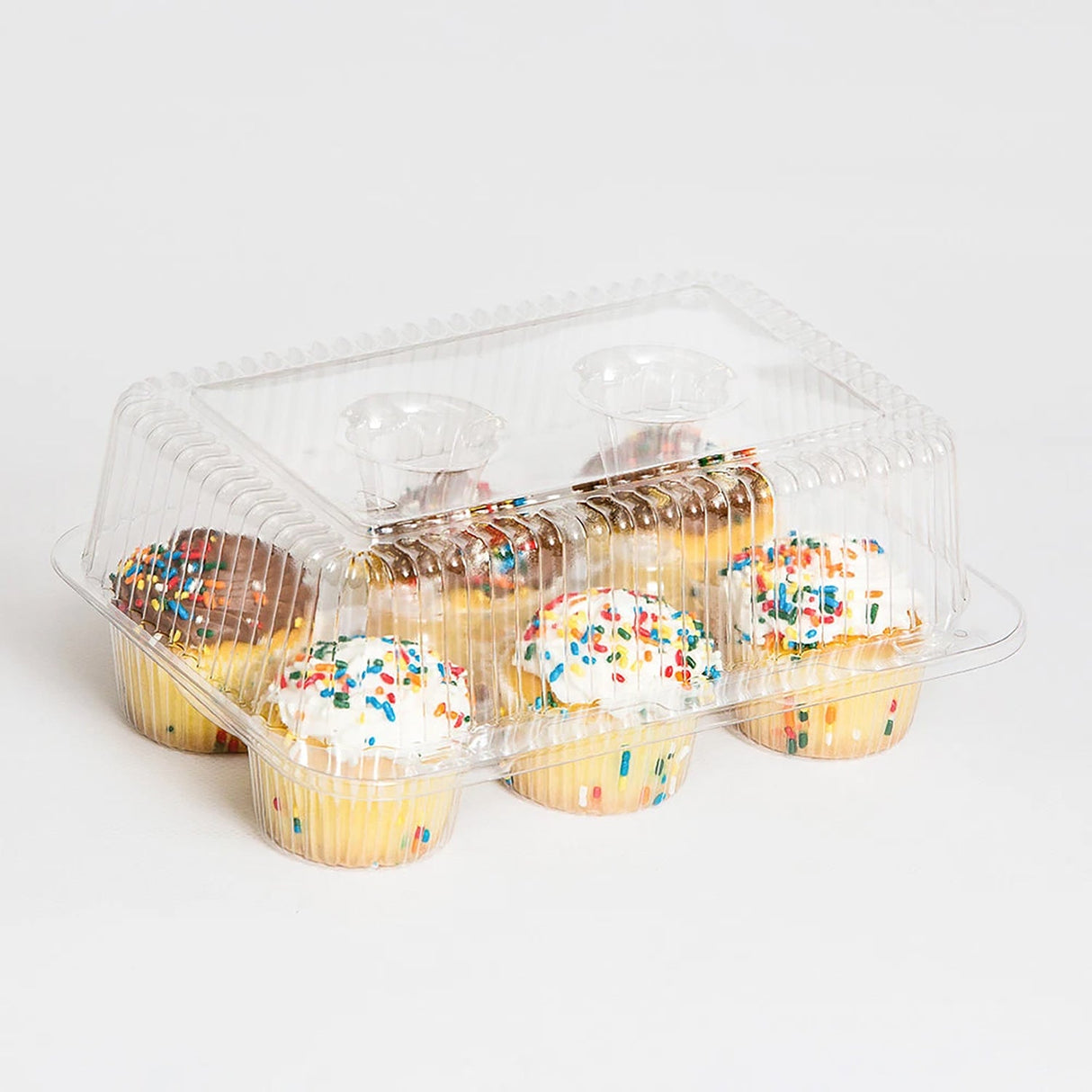 High Dome 6 Count Plastic Cupcake Container - Case of 300 - #CPC56 Inline Plastics