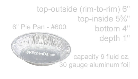 6" Disposable Aluminum Foil Standard Pie Pan -Case of 500  #600 Superior Aluminum