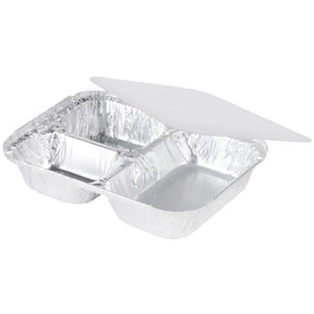 3 Compartment T.V Dinner Tray with Board Lid - Case of 250 - #210L Durable Packaging