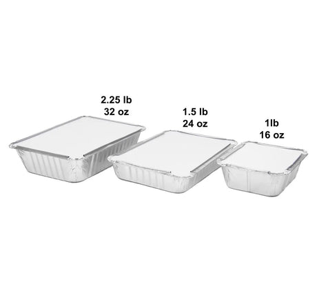 2¼ lb. Oblong Carryout Pan with Board Lid - Case of 500  #250L Handi-Foil