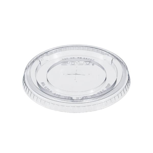 Dart 32 oz. Clear PET Plastic Straw-Slotted Lid - Case of 500 - #636TS