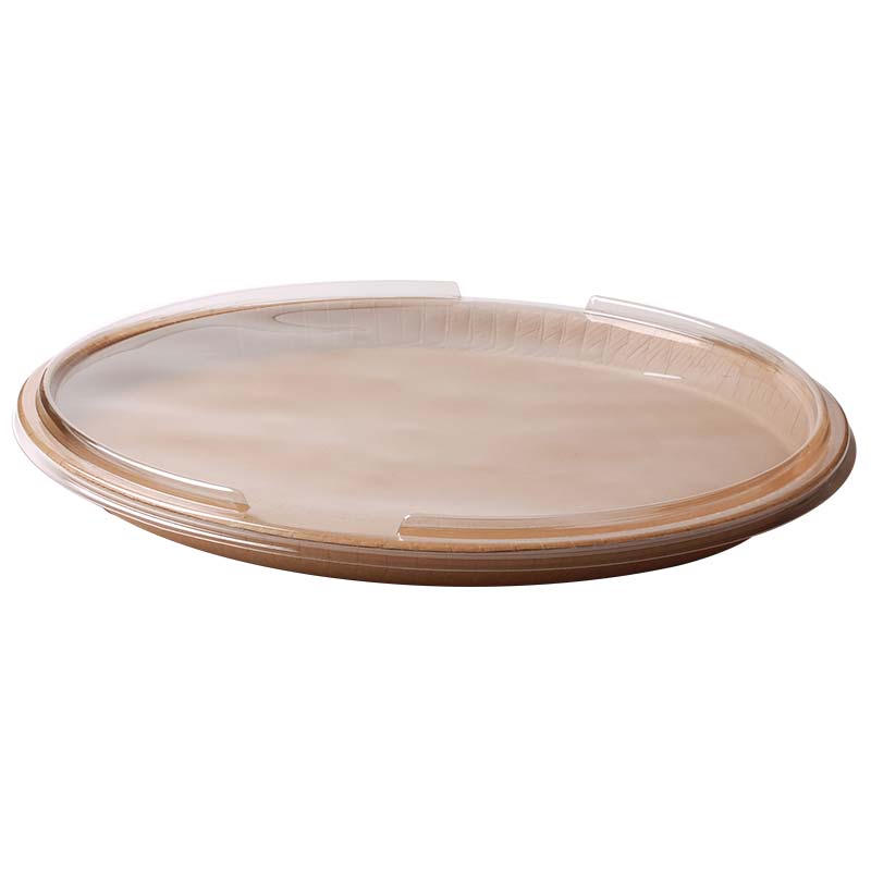 13" Kraft Oven-Safe Takeout Pizza Tray with Lid Combo Pack - Case of 30 - #68260