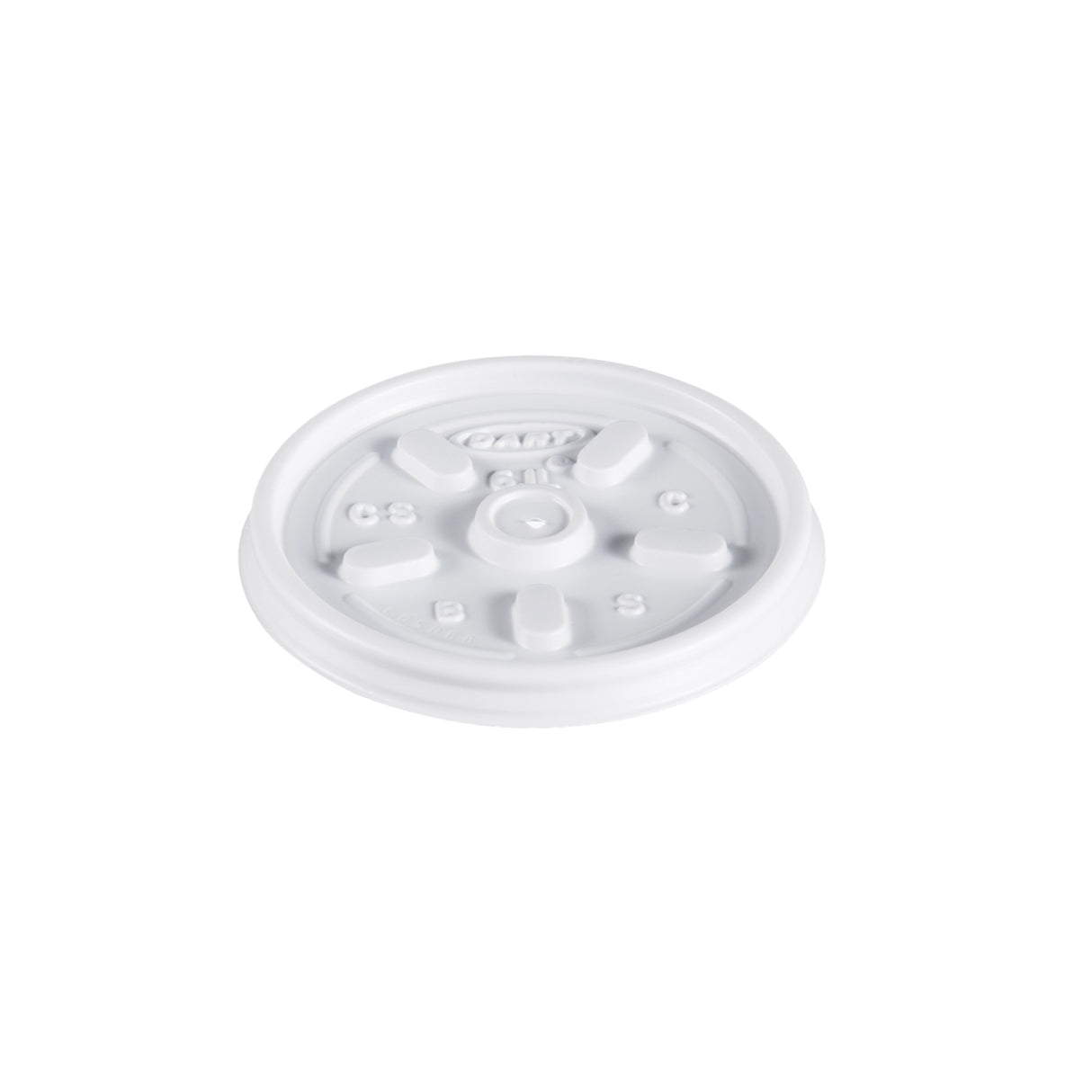 Dart 6 oz. White HIPS Plastic Vented Lid - Case of 1000 - #6JL