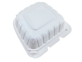 6 x 6 x 3 MFPP 1 Compartment Hinged Take Out Container White - Case of 300 D & W Fine pack