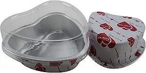 Mini Heart Shaped Foil Pan with Plastic Lid - Case of 2000 - #3055P