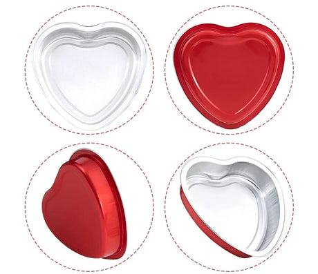8 oz. Colored Heart Shaped Dessert or tart pan with Plastic Lid - Case of 1000 - #A255P Aikou