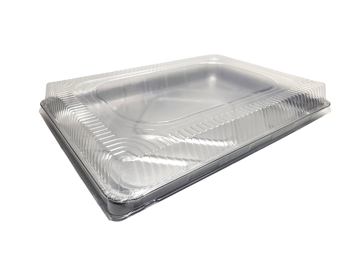 Disposable Aluminum Half Sheet Cake Pan with Plastic Lid Case of 100 7300P