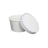 Prime Source 8 oz. White Paper Food Cup with Lid - Case of 250 -  #75000396