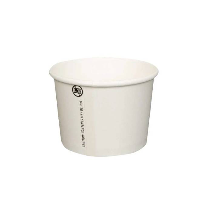 Prime Source 12 oz. White Paper Food Cup with Lid - Case of 250 - #75000397