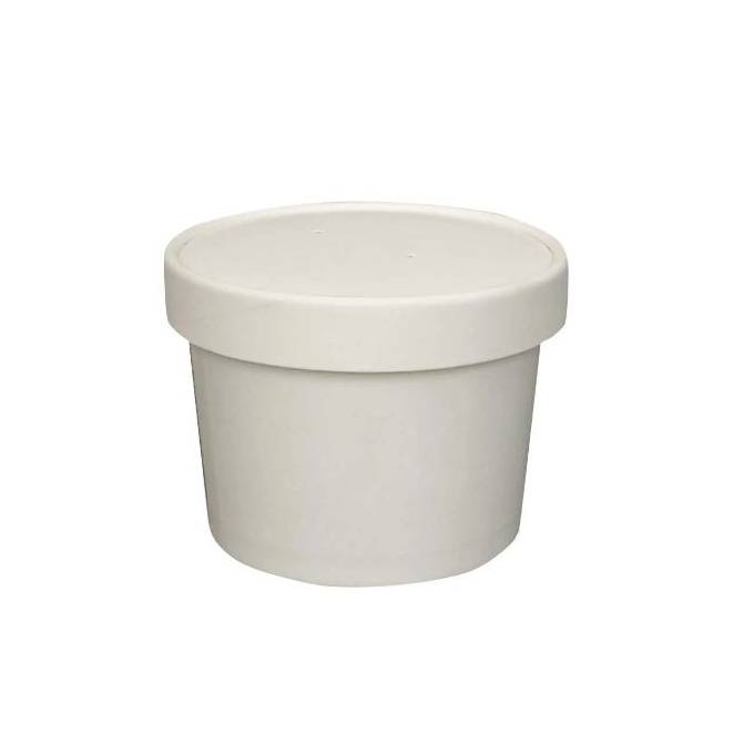 Prime Source 12 oz. White Paper Food Cup with Lid - Case of 250 - #75000397