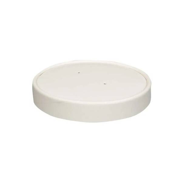 Prime Source 16 oz. White Paper Food Cup with Lid - Case of 250 - #75000398