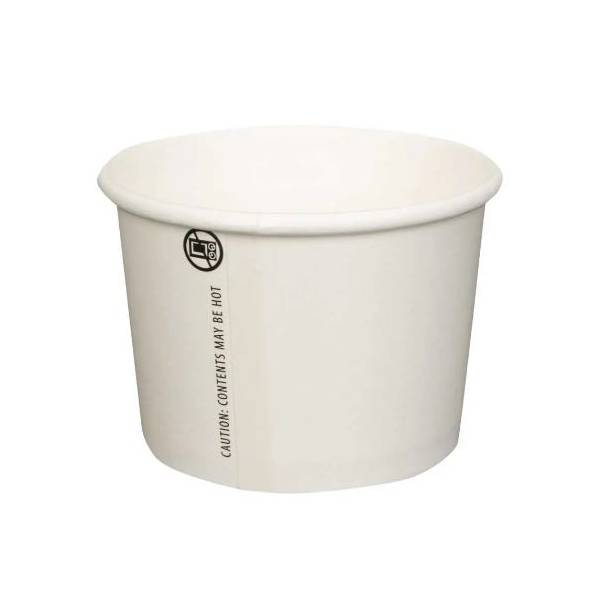 Prime Source 16 oz. White Paper Food Cup with Lid - Case of 250 - #75000398
