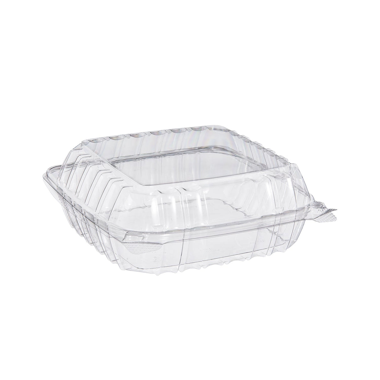 8" Medium Clear Hinged Plastic Container - Case of 250 - #PET90PST1 Dart Container