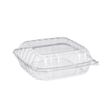 8" Medium Clear Hinged Plastic Container - Case of 250 - #PET90PST1 Dart Container