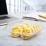 8" Medium Clear Hinged Plastic Container - Case of 250 - #PET90PST1 Dart Container