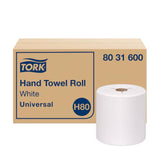 Tork 7.5" Universal White Hand Towel Roll - Case of 6 - #8031600