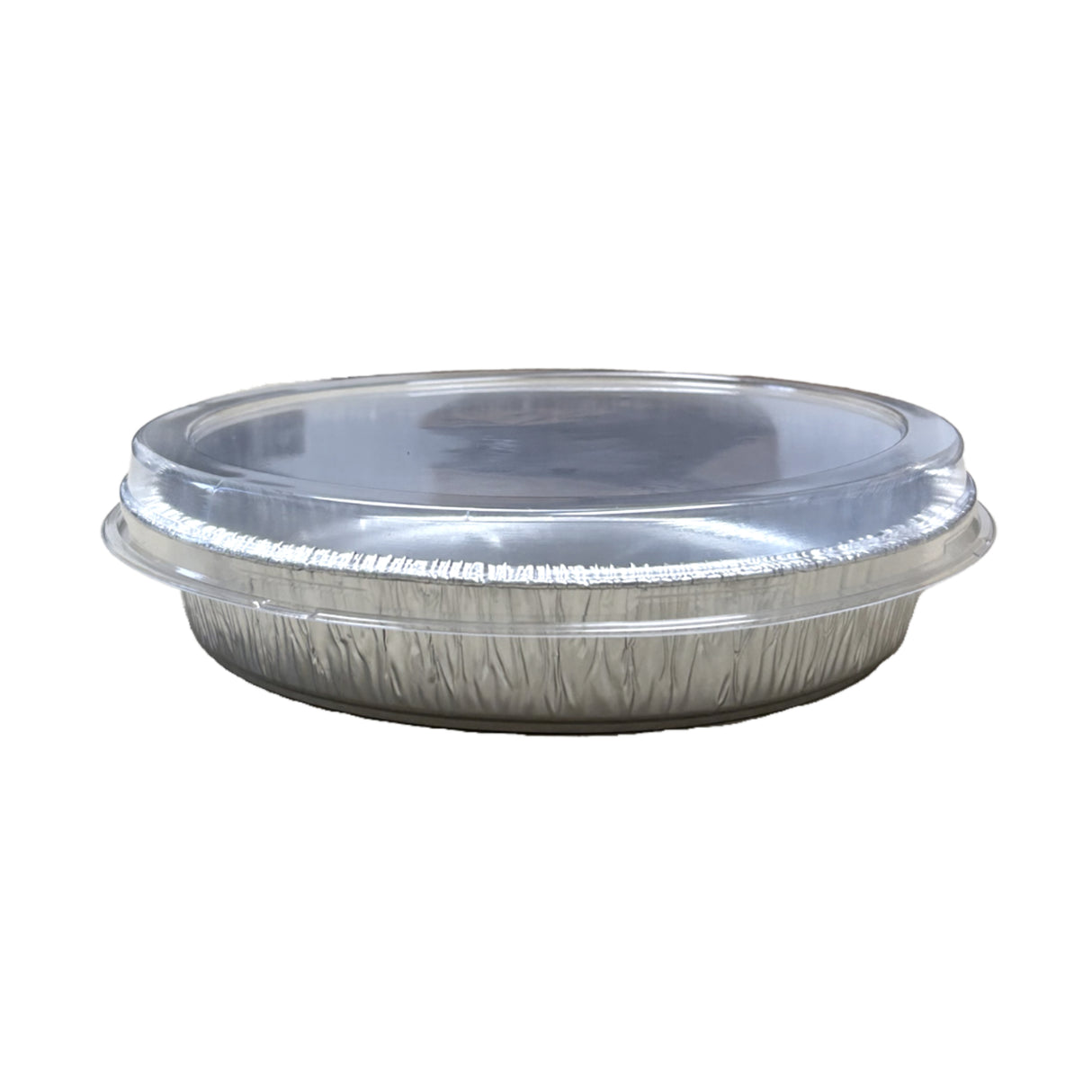 Handi-Foil 9" Round Handistax Take-out Container with Clear Plastic Lid - Case of 150 - #846