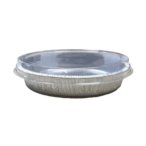 Handi-Foil 9" Round Handistax Take-out Container with Clear Plastic Lid - Case of 150 - #846 Handi-Foil