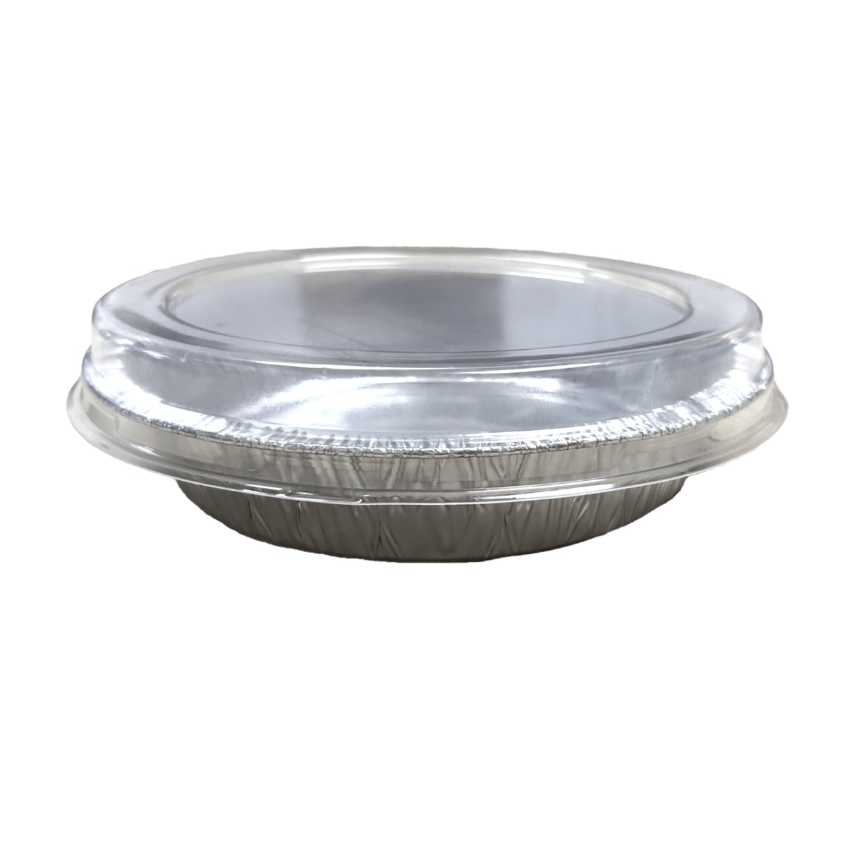 Handi-Foil 7" Round HandiStax Take-out Container with Clear Plastic Lid - Case of 150 - #847