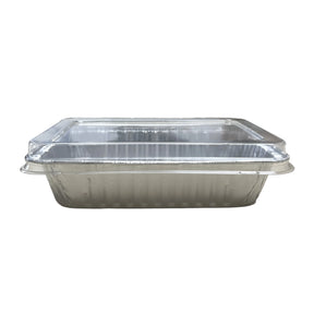 Handi-Foil 2-1/4 lb. Oblong Take-out Foil Pan with Plastic Dome Lid - Case of 150 - #862 Handi-Foil