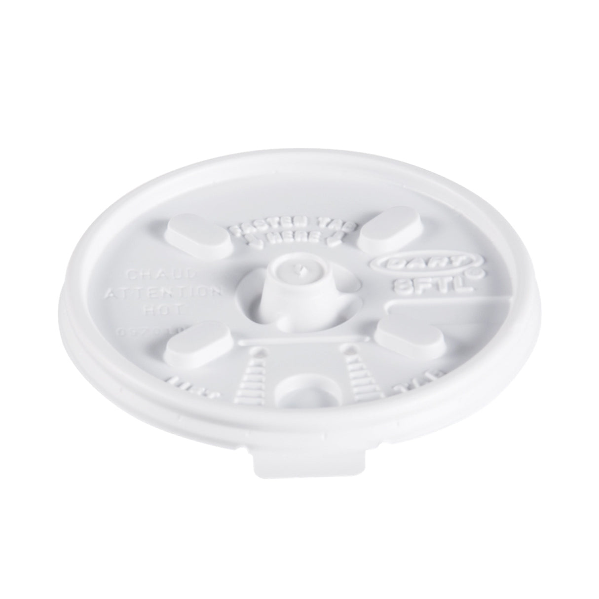 Dart Solo 8 oz. White  HIPS Plastic Lift 'n' Lock Lid - Case of 1000 - #8FTL