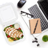 9" Entrée PP Plastic Hinged Clear Container with Vented Lid - Case of 150 - #90PPHT1