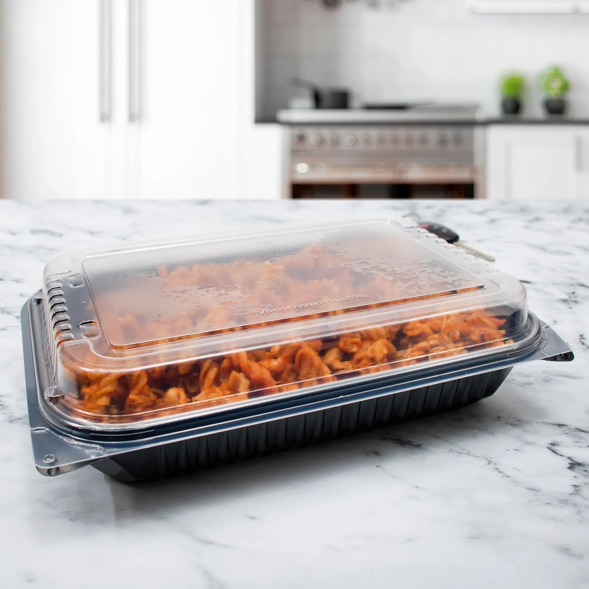 Plastic Hinged Dinner Box, 11.5 x 8