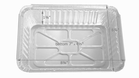 Bandeja rectangular de aluminio para fiestas de 2¼ lb con tapa en forma de domo - Caja de 100 n.° 9201X