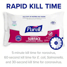 Purell Foodservice Sanitizing Wipes Flat packs- Case of 12 packs of 72 count Purell