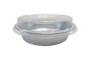 Handi-Stax 7" Round Gourmet To-Go Take Out Pans with Lids - Case of 50 Handi-Foil