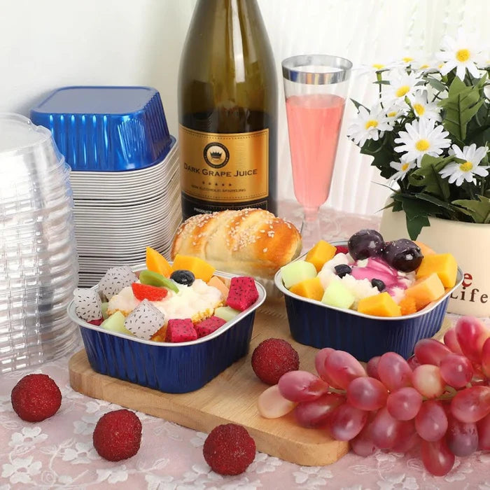 11 oz  Square Colored Aluminum Dessert Pans - Case of 1000  #A24NL