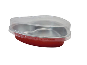 8 oz. Colored Heart Shaped Dessert or tart pan with Plastic Lid - Case of 1000 - #A255P Aikou