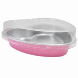 8 oz. Colored Heart Shaped Dessert or tart pan with Plastic Lid - Case of 1000 - #A255P