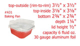 6 oz. Square Colored Aluminum Dessert Pan With Lid - Case of 2000 - #A31P