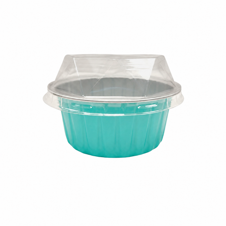 4.5 oz.  Colored Aluminum Dessert Cup w/ Plastic Lid- Case of 2000- #A35P